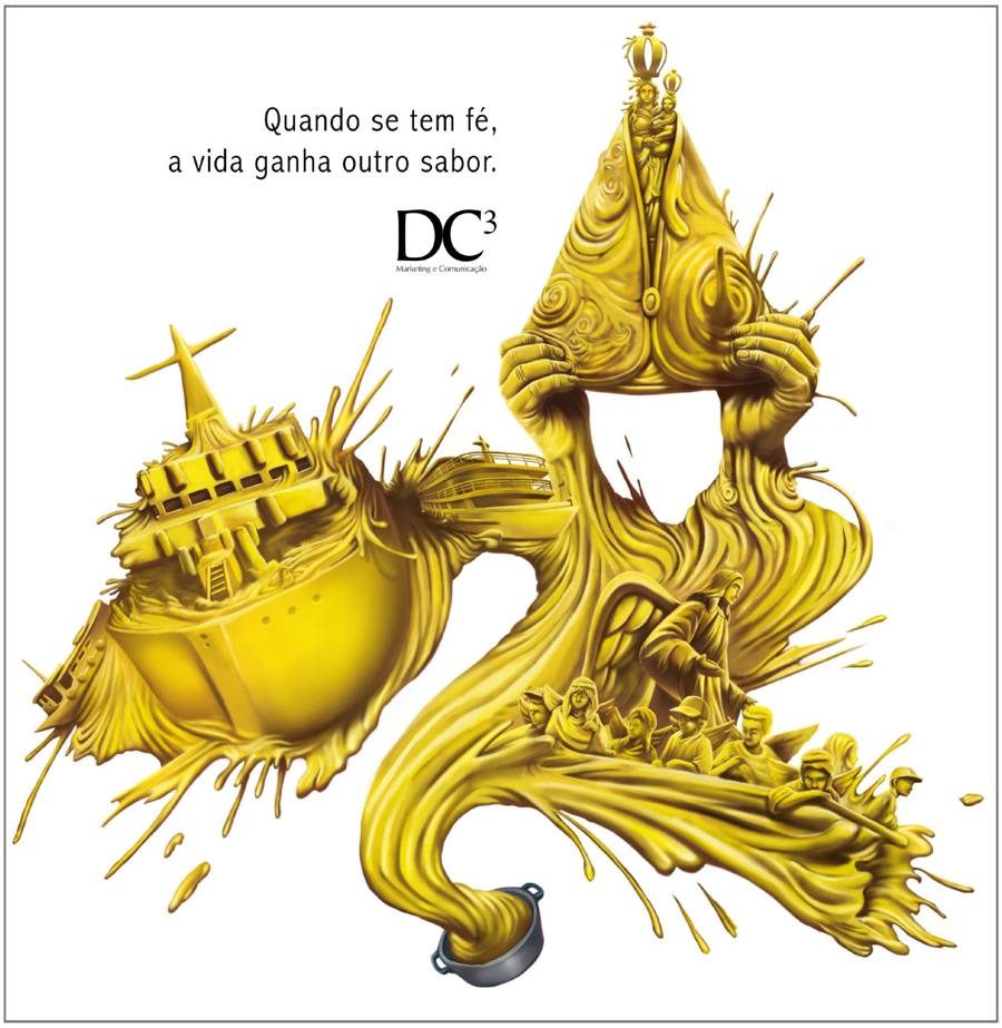 DC3 — ilustração dourada do Círio de Nazaré