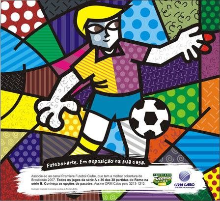 Futebol-arte inspirado em Romero Britto