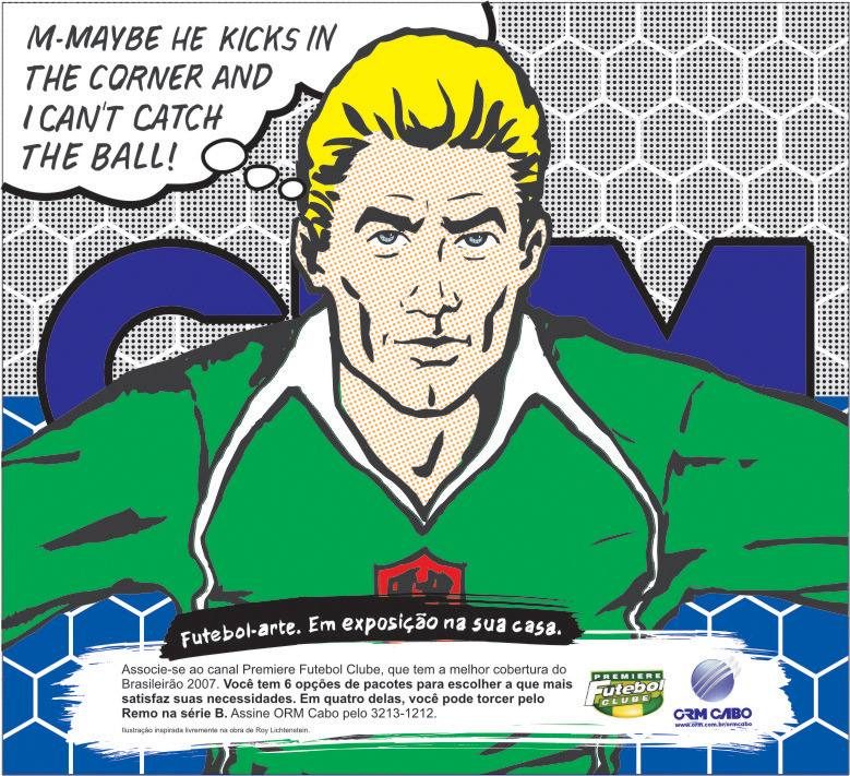 Futebol-arte inspirado em Roy Lichtenstein